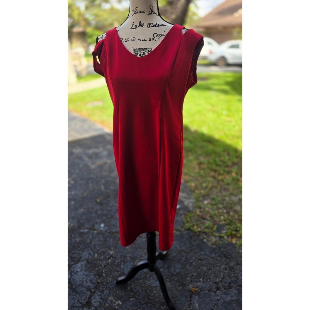 Red dress with zipper on the back.. w